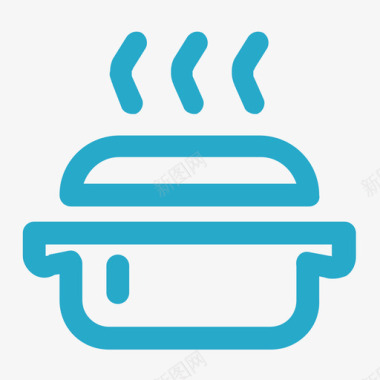 公共标识红公共厨房图标