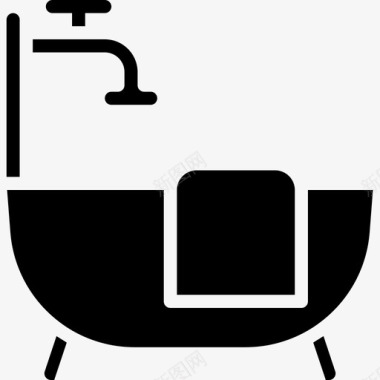 浴缸家具和家用25填充图标图标