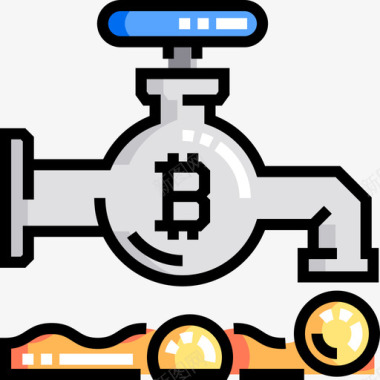 阀门水龙头水龙头区块链21线性颜色图标图标