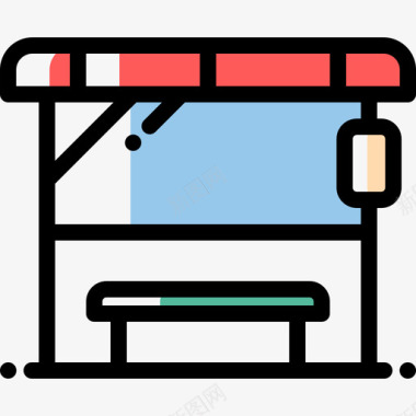 公交地铁标识公交车站城市元素41颜色省略图标图标