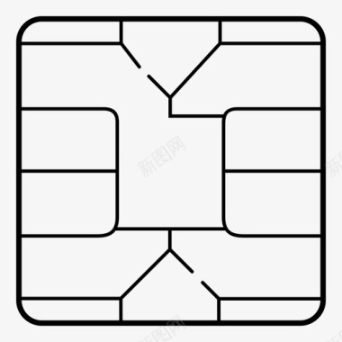 信用卡支付信用卡芯片支付安全芯片图标图标