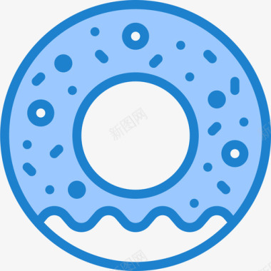 甜甜圈派对63蓝色图标图标