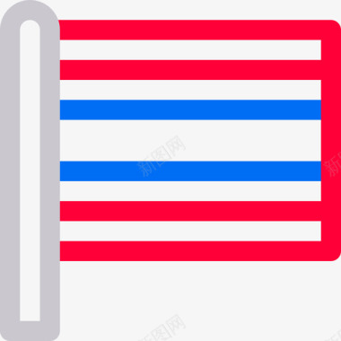 旗帜泰国18线形颜色图标图标