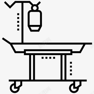 病人担架救护车床轮床图标图标