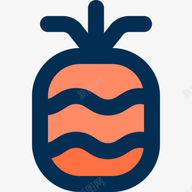 菠萝水果菠萝水果和蔬菜22线形颜色图标图标