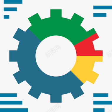 工业齿轮绘图齿轮工业47扁平图标图标