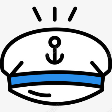 船长海滨3号线性颜色图标图标