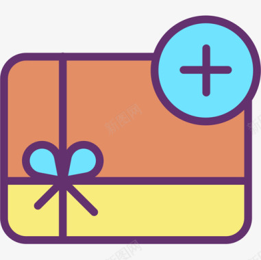 礼品卡电子商务122线性彩色图标图标