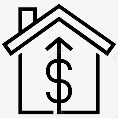 抵押贷款价格上涨房屋买卖图标图标