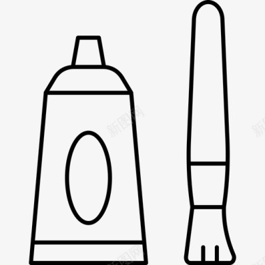 新年艺术画笔艺术色彩图标图标