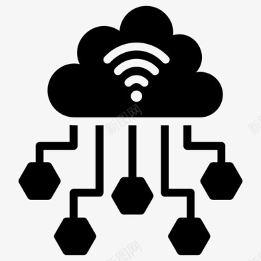 云服务云连接云计算云托管图标图标