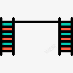 矢量线性梯子梯子游乐场9线性颜色图标高清图片