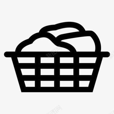 洗衣篮清洁衣物图标图标