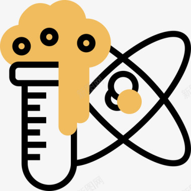 黄色光源试管茎4黄色阴影图标图标