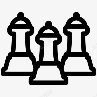 企业管理计划国际象棋解决方案图标图标