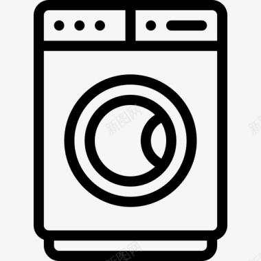 洗衣机智能家居14线性图标图标