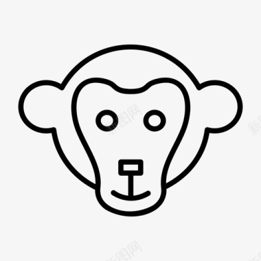动物猴子脸动物丛林图标图标