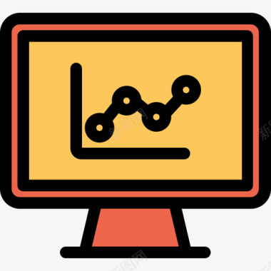 橙色分析分析和图表线颜色橙色图标图标