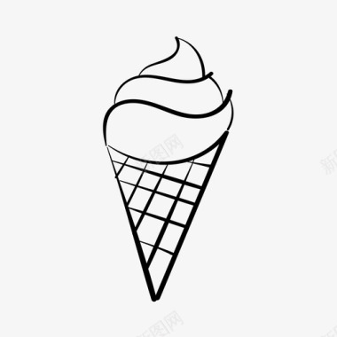 冰淇淋来了手绘的冰淇淋图标图标