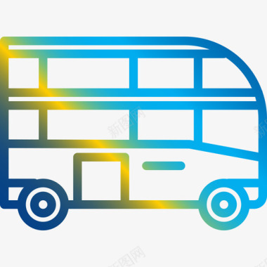 旅游巴士旅行132直线坡度图标图标