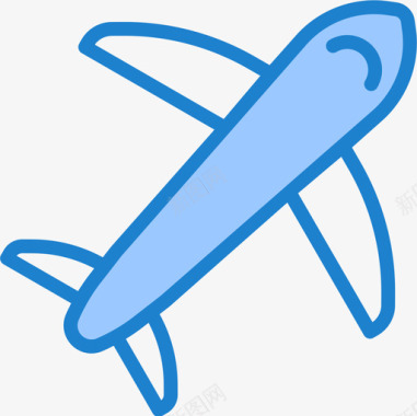 飞机旅行182蓝色图标图标