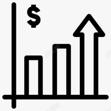 行业15年增长收入美元增长图标图标