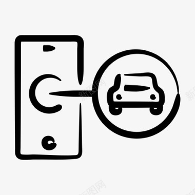出租车移动应用程序汽车智能图标图标