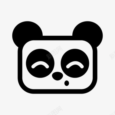 可爱的熊猫动物表情符号图标图标