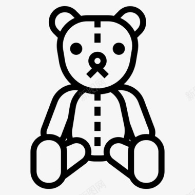 泰迪熊童年毛绒图标图标