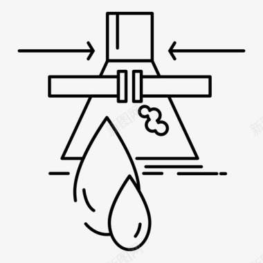 污染的河流化学品检测工厂图标图标