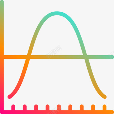上升折线图折线图图表和图表13线性梯度图标图标
