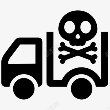 危险物品运输车-块图标