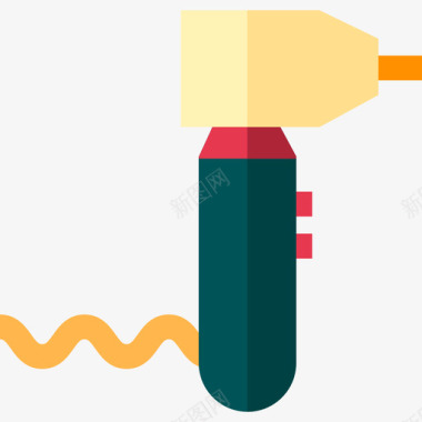 牙钻牙医8扁平图标图标