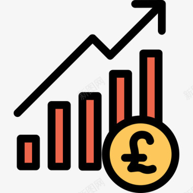 橙色笔盒利润银行和金融22直线颜色橙色图标图标