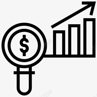 资金筹集收入分析条形图图标图标