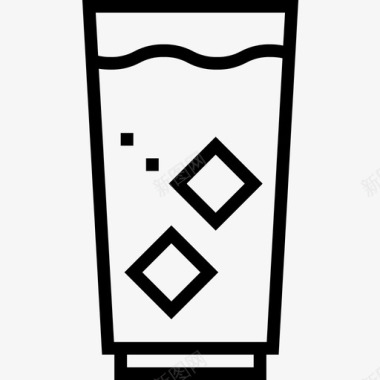 水咖啡48线性图标图标