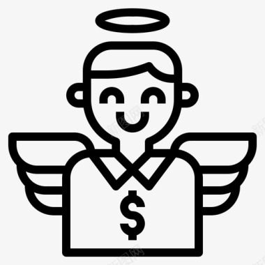 天使投资人商人捐款图标图标