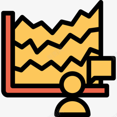 橙色枫叶分析分析和图表线颜色橙色图标图标