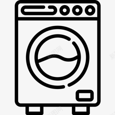 洗衣机智能家居17线性图标图标
