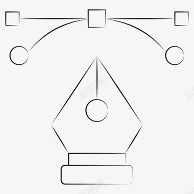 绘图工具钢笔工具画弧图标图标