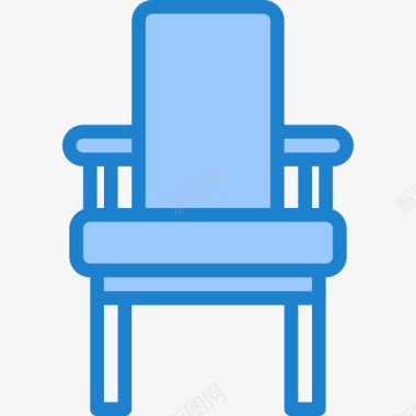 椅子家具和家用27蓝色图标图标