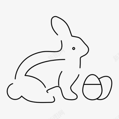 大自然兔子宝贝复活节图标图标