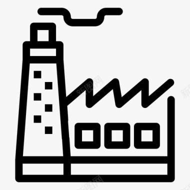 V4建筑工厂工业图标图标