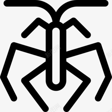沙棘科昆虫9线状图标图标