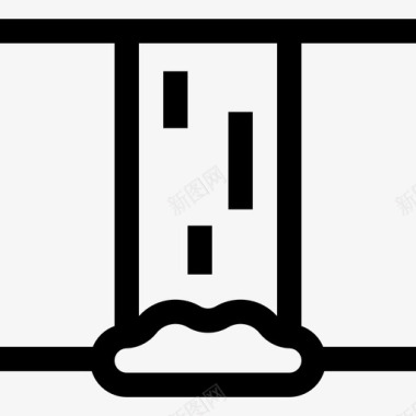 瀑布森林瀑布水上公园13线性图标图标
