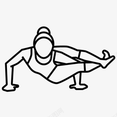 伸展瑜伽姿势平衡身体图标图标