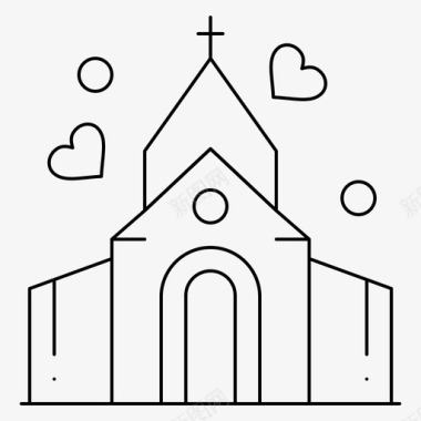 教堂祭坛房子图标图标