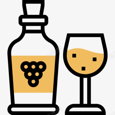 葡萄酒法国符号5黄色阴影图标图标