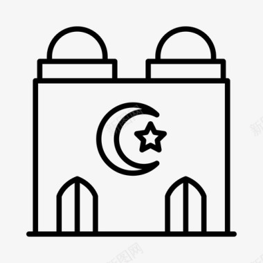 清真寺伊斯兰教穆斯林图标图标