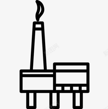 钻井平台石油平台电力工业3线性图标图标